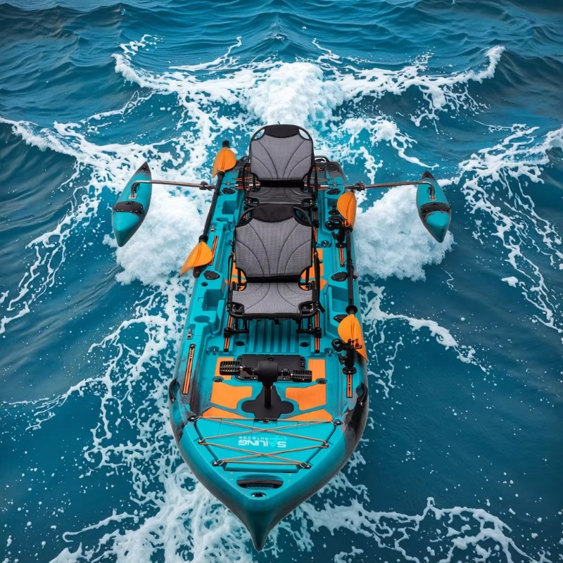 Fishing Kayak Paddle - 2人乗り3モジュール式防水パドルドライブカヤック（釣り＆アウトドアスポーツ用）トップローイングウォータークラフト（サーフィン＆ツーリングデザイン）