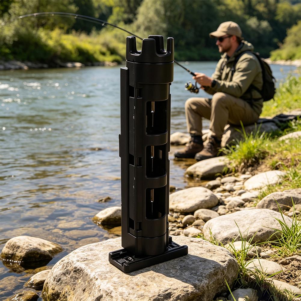 Fishing Kayak Crate - 釣り竿スタンド、取り外し可能なロッドホルダー、ABS製、持ち運び可能、バケツや釣り道具箱、ルアー釣り、カヤック用。