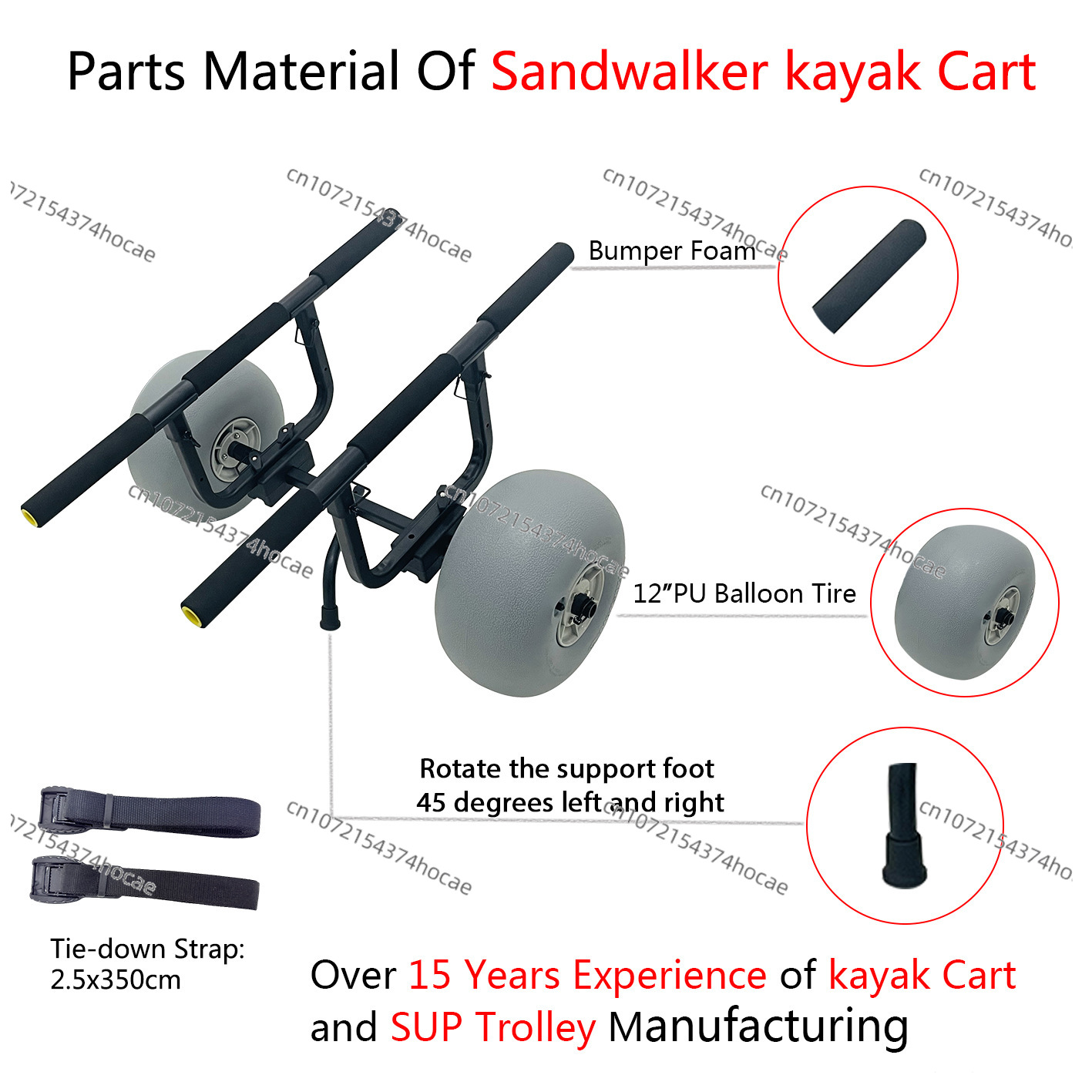 折りたたみ式カヤックカート、ビーチ用キャスター付き、最大積載 - Fishing Kayak Cart のレビューと価格