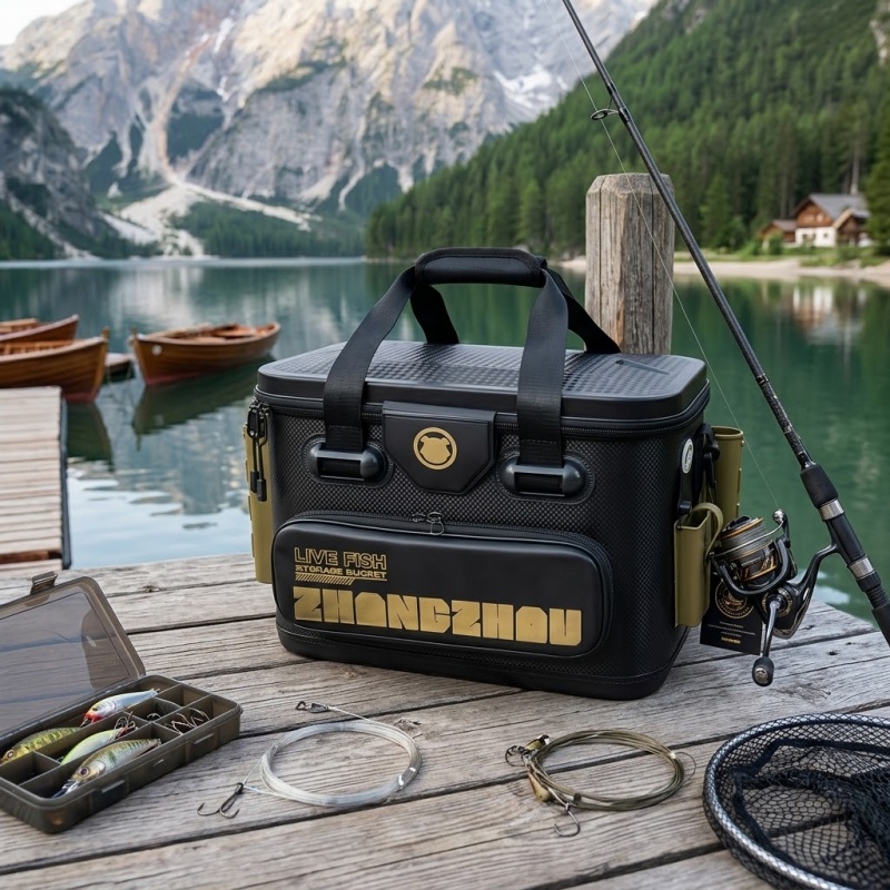 携帯用厚手EVA製釣り用バレル、活魚ケース、大容量多機能釣り - Fishing Kayak Crate のレビューと価格